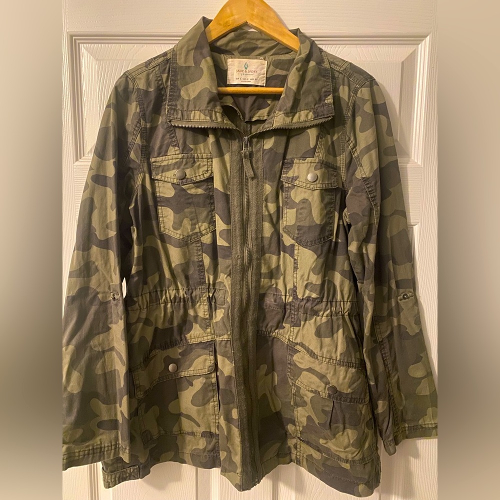 Jade & Ivory Camo Utility Adjustable Sleeve Jacket